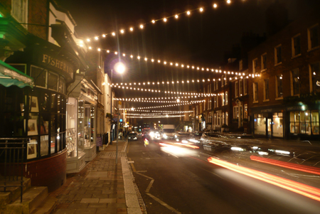 highgate village by night