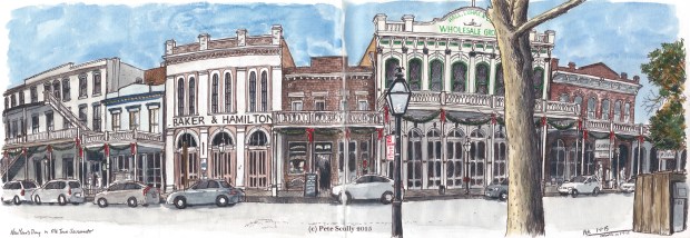 Old Town Sacramento. Click on image for larger view. Or move closer to screen.